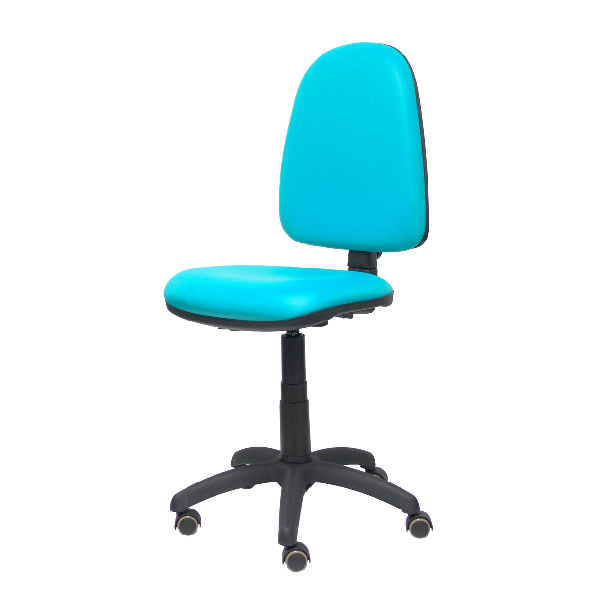 Silla de oficina Piqueras y Crespo Ayna Similpiel - Ruedas parquet - Ref. fabricante 04CPSP39RP - Verde / Turquesa