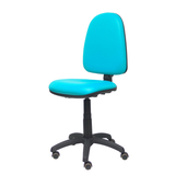 Silla de oficina Piqueras y Crespo Ayna Similpiel - Ruedas parquet - Ref. fabricante 04CPSP39RP - Verde / Turquesa