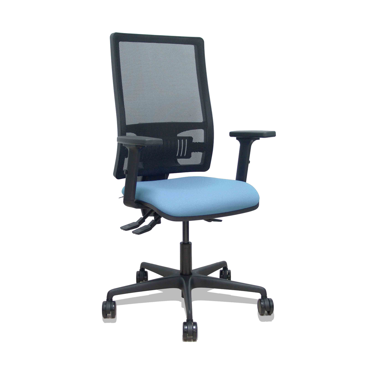 Silla de oficina Piqueras y Crespo Bormate Malla + Bali - Ref. fabricante 405ASM840B100B2B68R65L - Azul Cielo