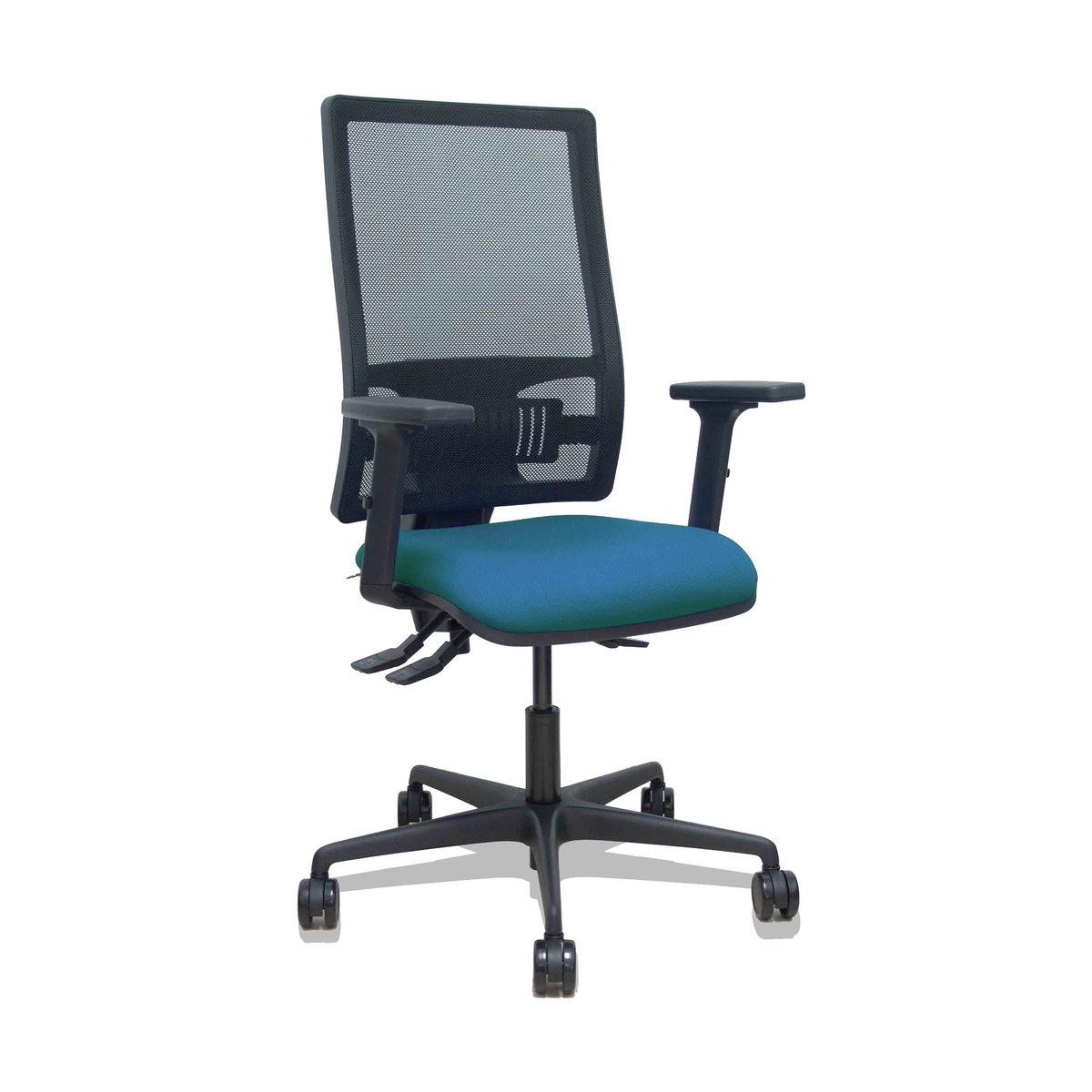 Silla de oficina Piqueras y Crespo Bormate Malla + Bali - Ref. fabricante 405ASM840B100B2B68R65L - Verde Petroleo