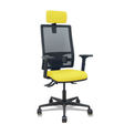 Silla de oficina Piqueras y Crespo Bormate Malla + - Ref. fabricante 405ASM840B100B2B68R65CRL - Amarillo