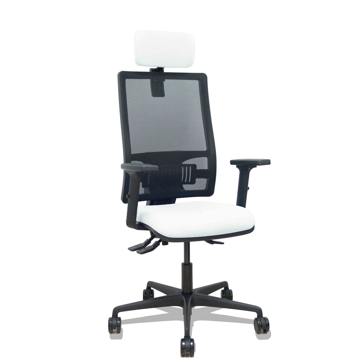 Silla de oficina Piqueras y Crespo Bormate Malla + - Ref. fabricante 405ASM840B100B2B68R65CRL - Blanco