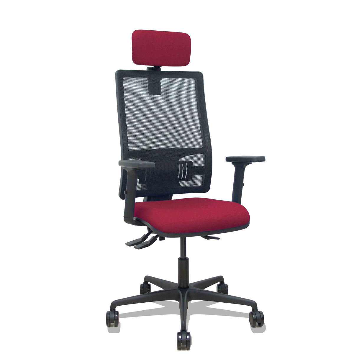 Silla de oficina Piqueras y Crespo Bormate Malla + - Ref. fabricante 405ASM840B100B2B68R65CRL - Granate