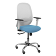 Silla de oficina Piqueras y Crespo Cilanco Blanca Malla + Bali - Brazos regulables - Azul Cielo