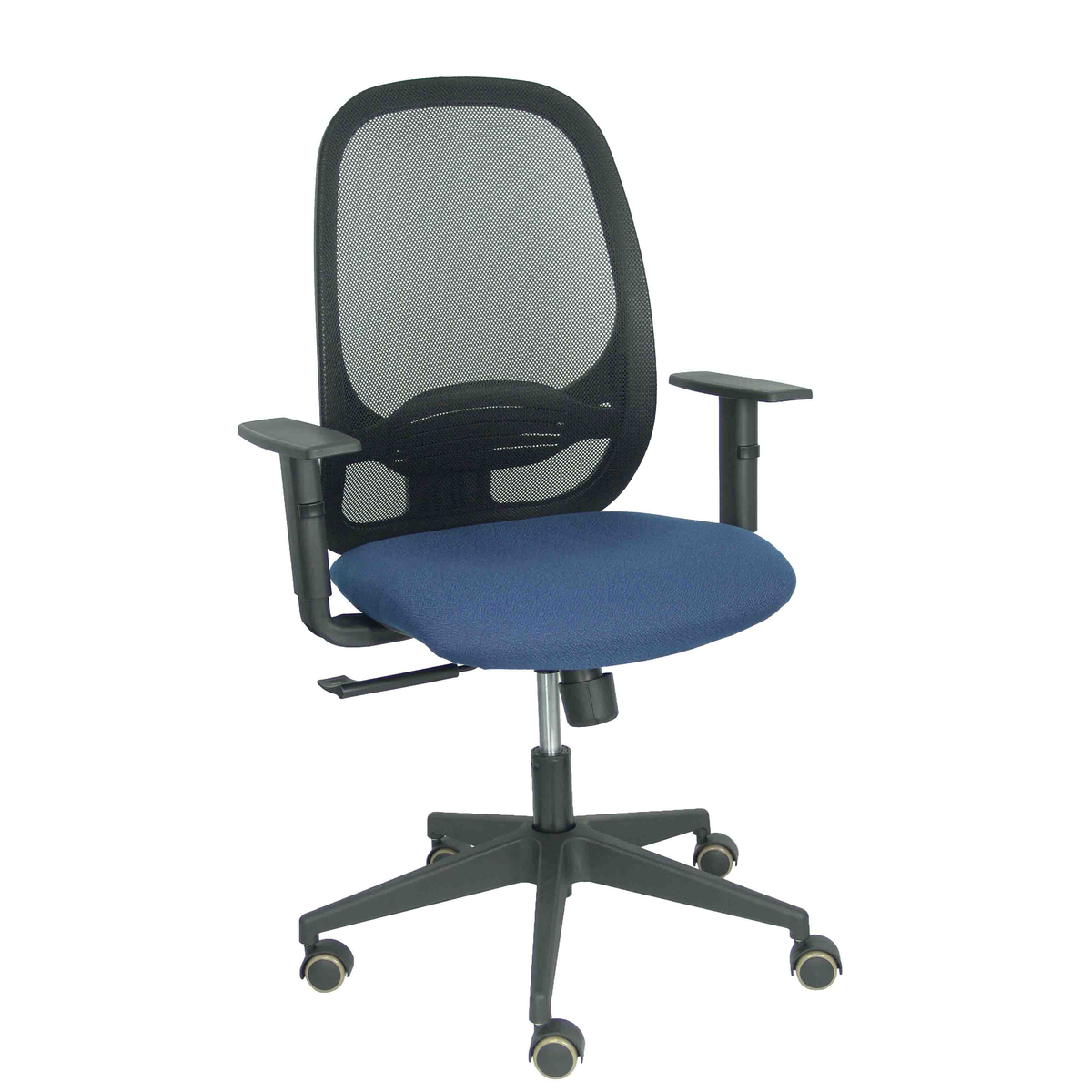 Silla de oficina Piqueras y Crespo Cilanco Negra Malla + Bali - Brazos regulables - Azul Marino