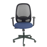 Silla de oficina Piqueras y Crespo Cilanco Negra Malla + Bali - Brazos regulables - Azul Marino