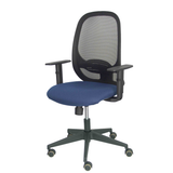 Silla de oficina Piqueras y Crespo Cilanco Negra Malla + Bali - Brazos regulables - Azul Marino