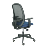 Silla de oficina Piqueras y Crespo Cilanco Negra Malla + Bali - Brazos regulables - Azul Marino