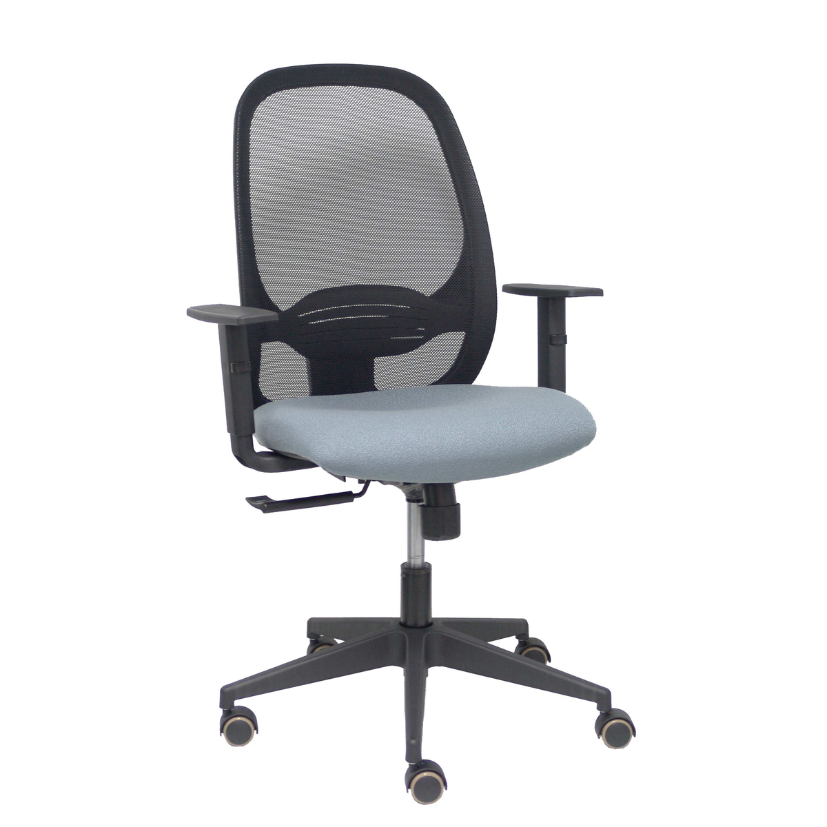Silla de oficina Piqueras y Crespo Cilanco Negra Malla + Bali - Brazos regulables - Gris