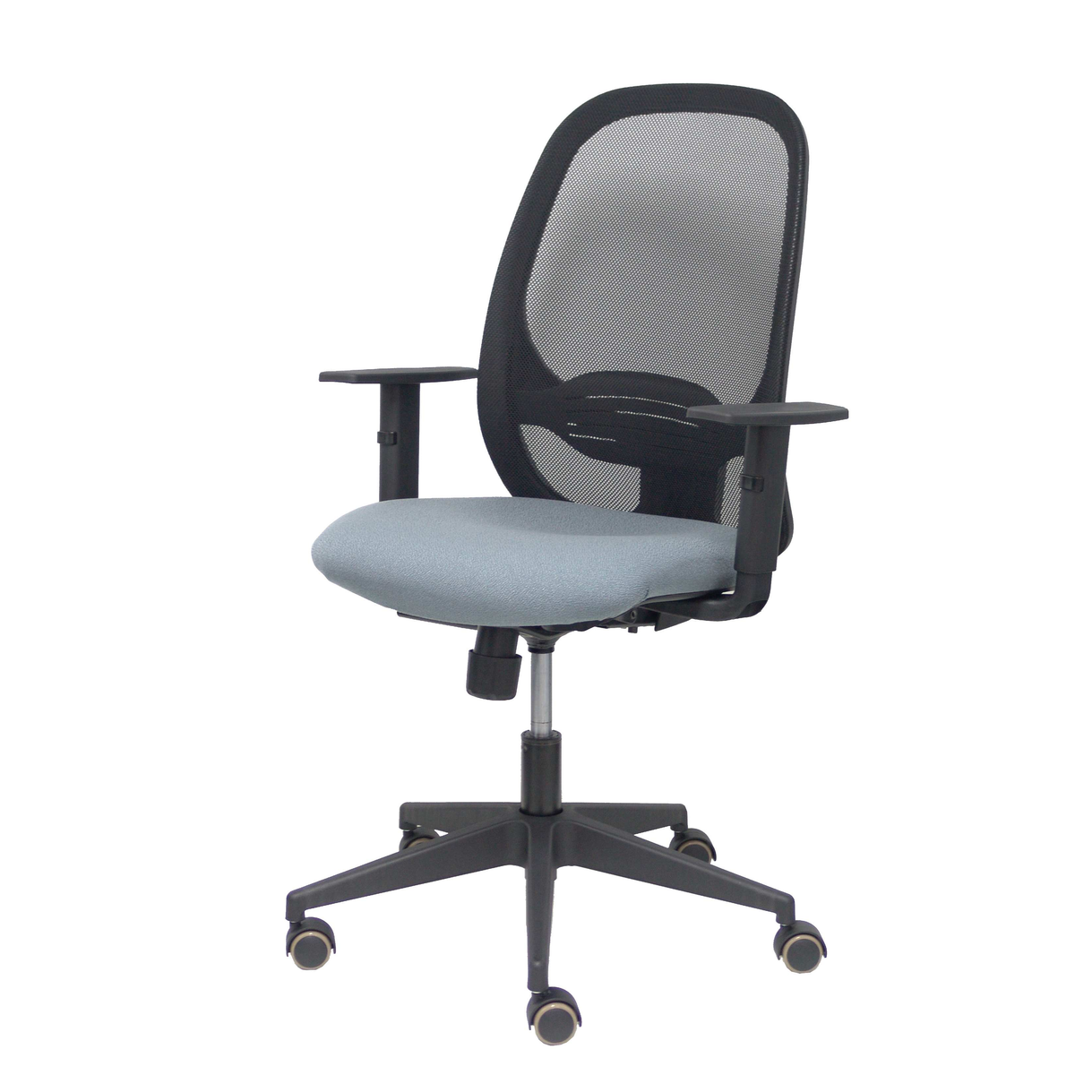 Silla de oficina Piqueras y Crespo Cilanco Negra Malla + Bali - Brazos regulables - Gris