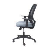 Silla de oficina Piqueras y Crespo Cilanco Negra Malla + Bali - Brazos regulables - Gris
