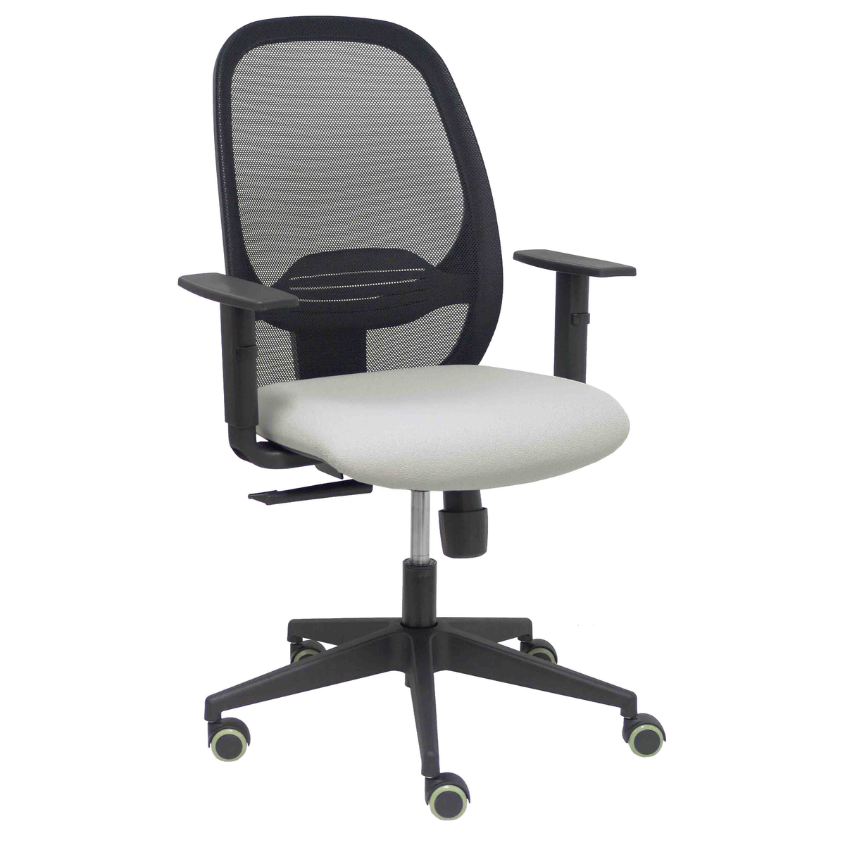 Silla de oficina Piqueras y Crespo Cilanco Negra Malla + Bali - Brazos regulables - Gris Claro