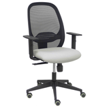 Silla de oficina Piqueras y Crespo Cilanco Negra Malla + Bali - Brazos regulables - Gris Claro