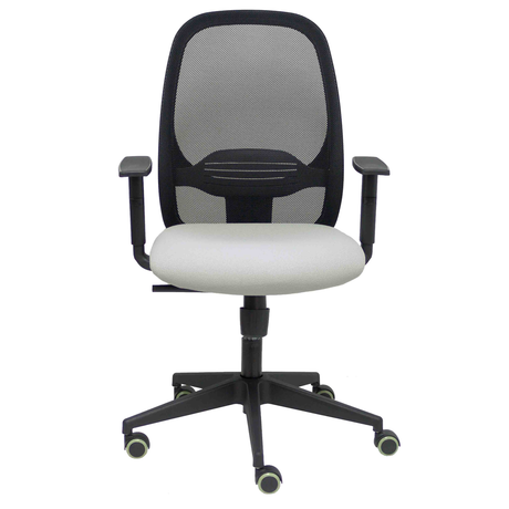 Silla de oficina Piqueras y Crespo Cilanco Negra Malla + Bali - Brazos regulables - Gris Claro