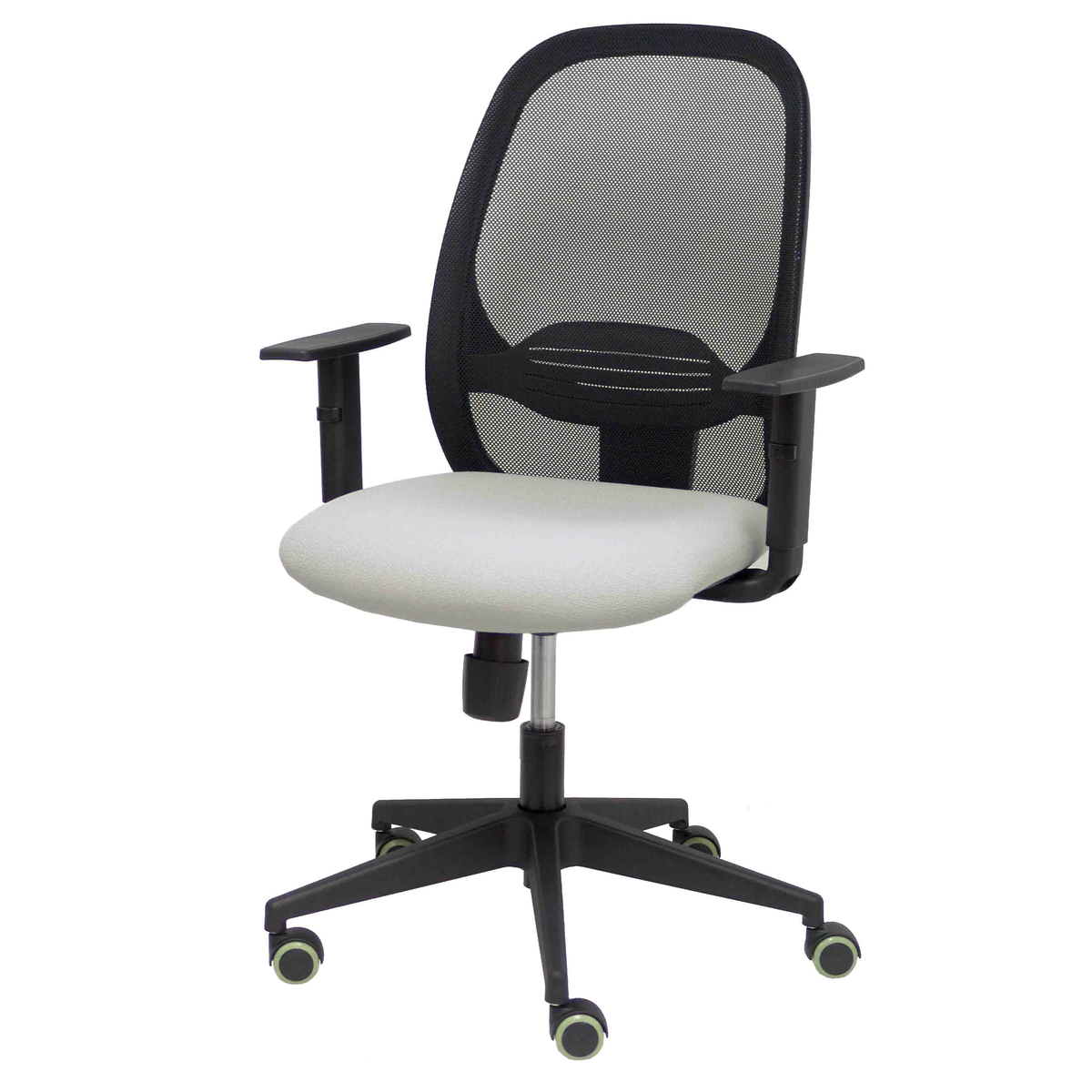 Silla de oficina Piqueras y Crespo Cilanco Negra Malla + Bali - Brazos regulables - Gris Claro