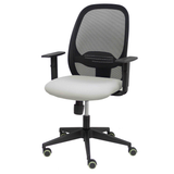 Silla de oficina Piqueras y Crespo Cilanco Negra Malla + Bali - Brazos regulables - Gris Claro