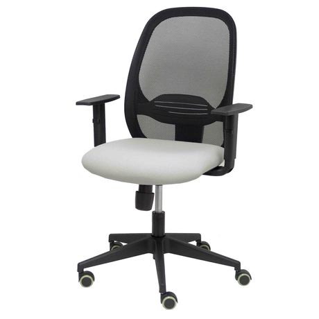Silla de oficina Piqueras y Crespo Cilanco Negra Malla + Bali - Brazos regulables - Gris Claro