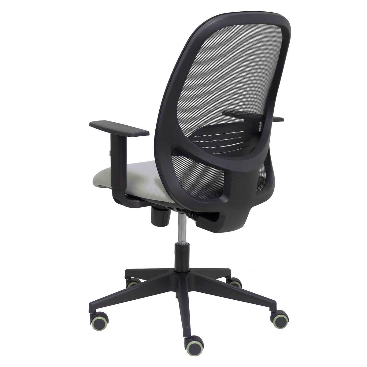 Silla de oficina Piqueras y Crespo Cilanco Negra Malla + Bali - Brazos regulables - Gris Claro