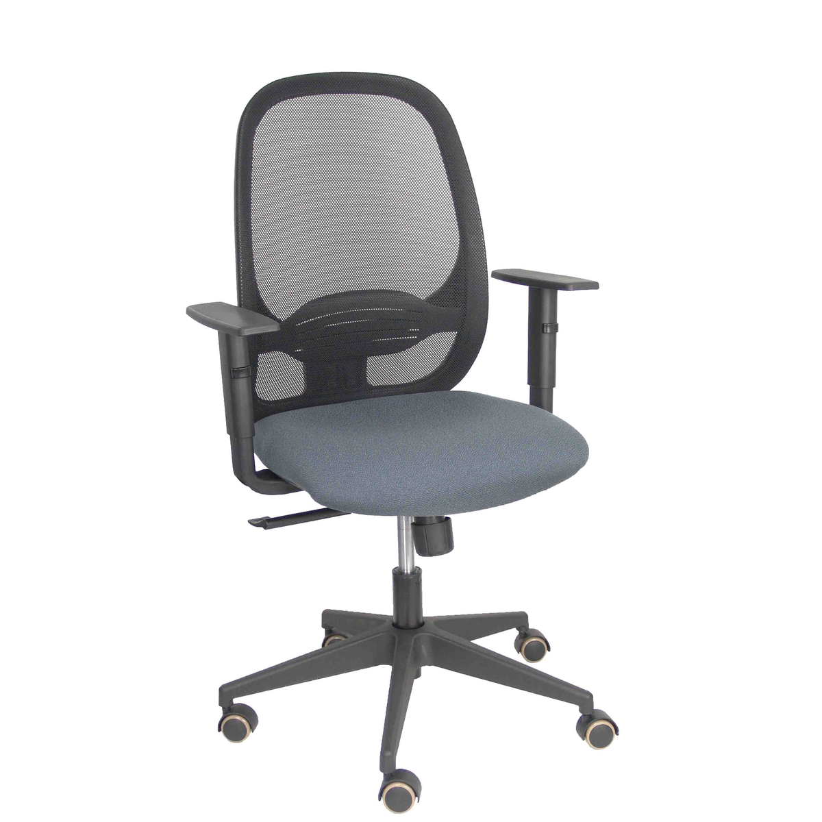 Silla de oficina Piqueras y Crespo Cilanco Negra Malla + Bali - Brazos regulables - Gris Oscuro