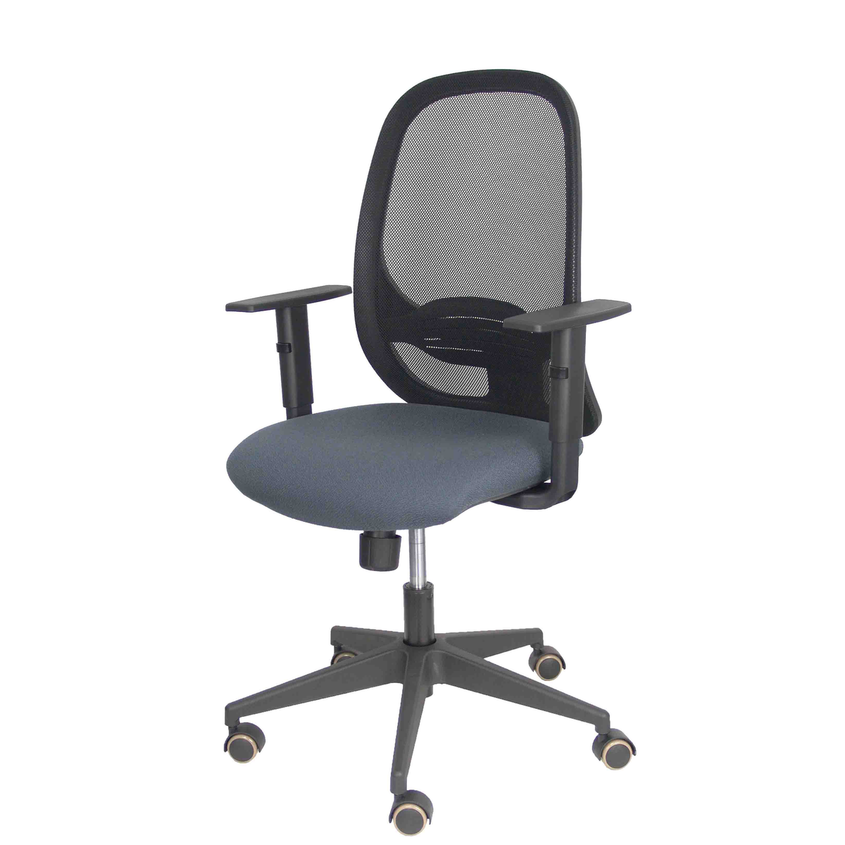Silla de oficina Piqueras y Crespo Cilanco Negra Malla + Bali - Brazos regulables - Gris Oscuro