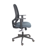 Silla de oficina Piqueras y Crespo Cilanco Negra Malla + Bali - Brazos regulables - Gris Oscuro