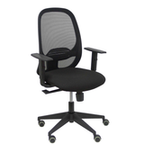 Silla de oficina Piqueras y Crespo Cilanco Negra Malla + Bali - Brazos regulables - Negro