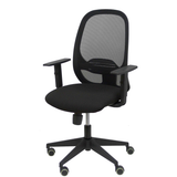 Silla de oficina Piqueras y Crespo Cilanco Negra Malla + Bali - Brazos regulables - Negro