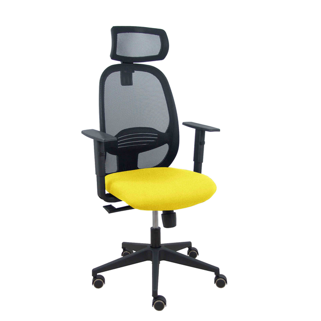 Silla de oficina Piqueras y Crespo Cilanco Negra Malla + - Ref. fabricante 354SNM840B100B10CRPCR - Amarillo