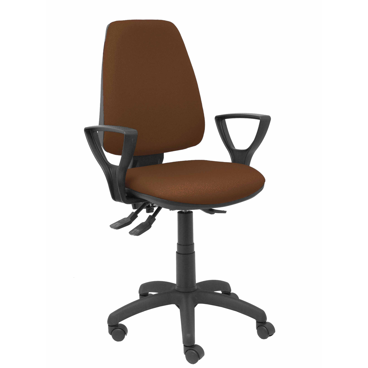 Silla de oficina Piqueras y Crespo Elche S Bali - Brazos fijos - Ref. fabricante 14ASB13B8RN - Marron Oscuro
