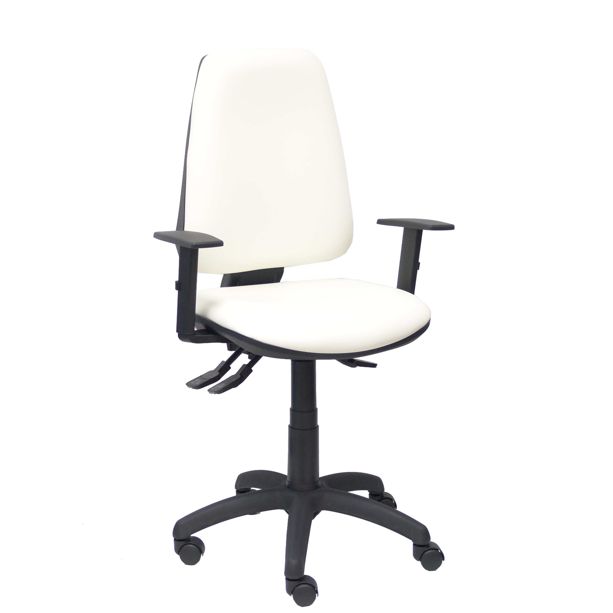 Silla de oficina Piqueras y Crespo Elche S Similpiel - Brazos regulables - Blanco