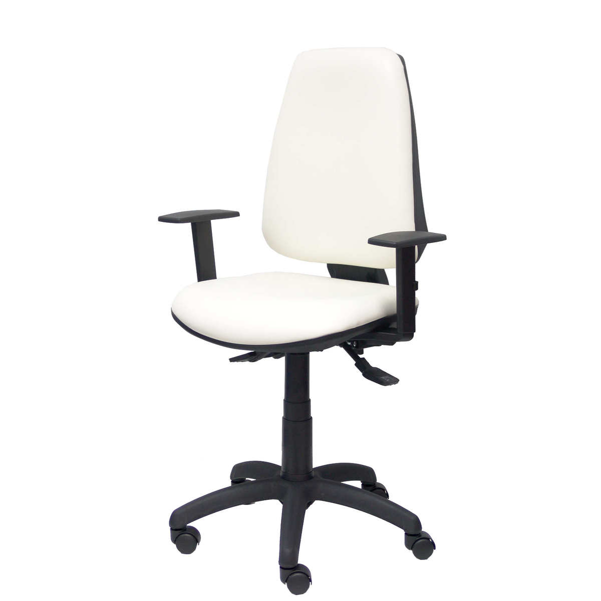 Silla de oficina Piqueras y Crespo Elche S Similpiel - Brazos regulables - Blanco