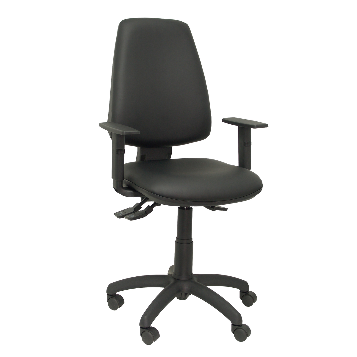 Silla de oficina Piqueras y Crespo Elche S Similpiel - Brazos regulables - Negro