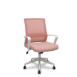 Silla de oficina Piqueras y Crespo Ergo535 Blanca Malla + Tela - Basculante - Rosa