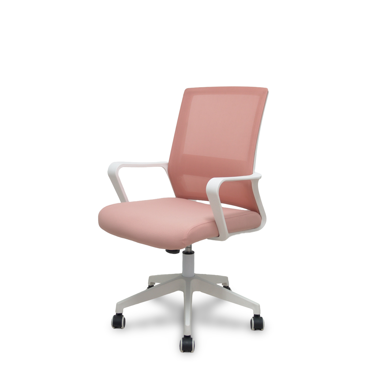 Silla de oficina Piqueras y Crespo Ergo535 Blanca Malla + Tela - Basculante - Rosa