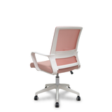 Silla de oficina Piqueras y Crespo Ergo535 Blanca Malla + Tela - Basculante - Rosa