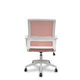 Silla de oficina Piqueras y Crespo Ergo535 Blanca Malla + Tela - Basculante - Rosa