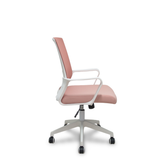 Silla de oficina Piqueras y Crespo Ergo535 Blanca Malla + Tela - Basculante - Rosa