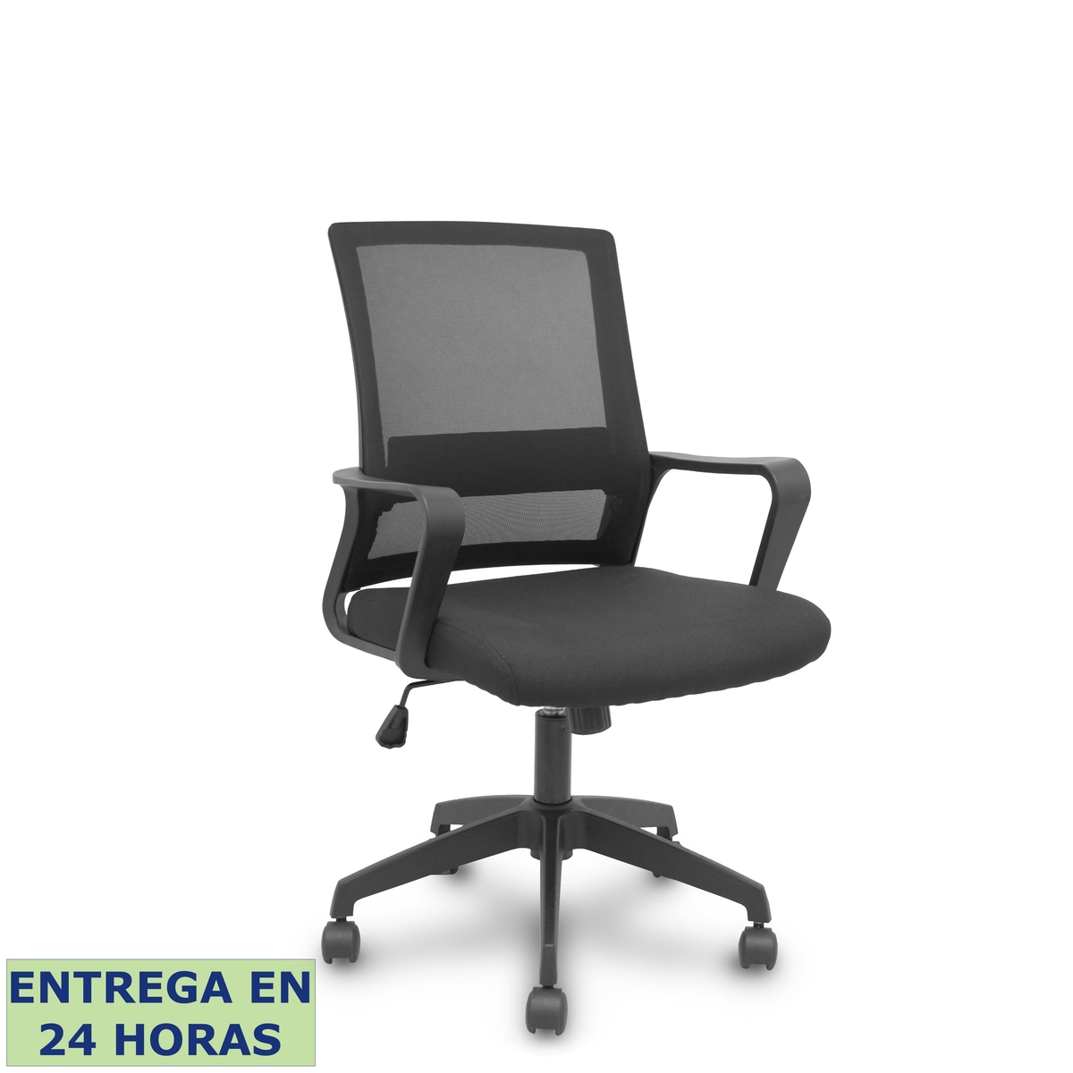 Silla de oficina Piqueras y Crespo Ergo535 Negra Malla + Tela - Basculante - Negro