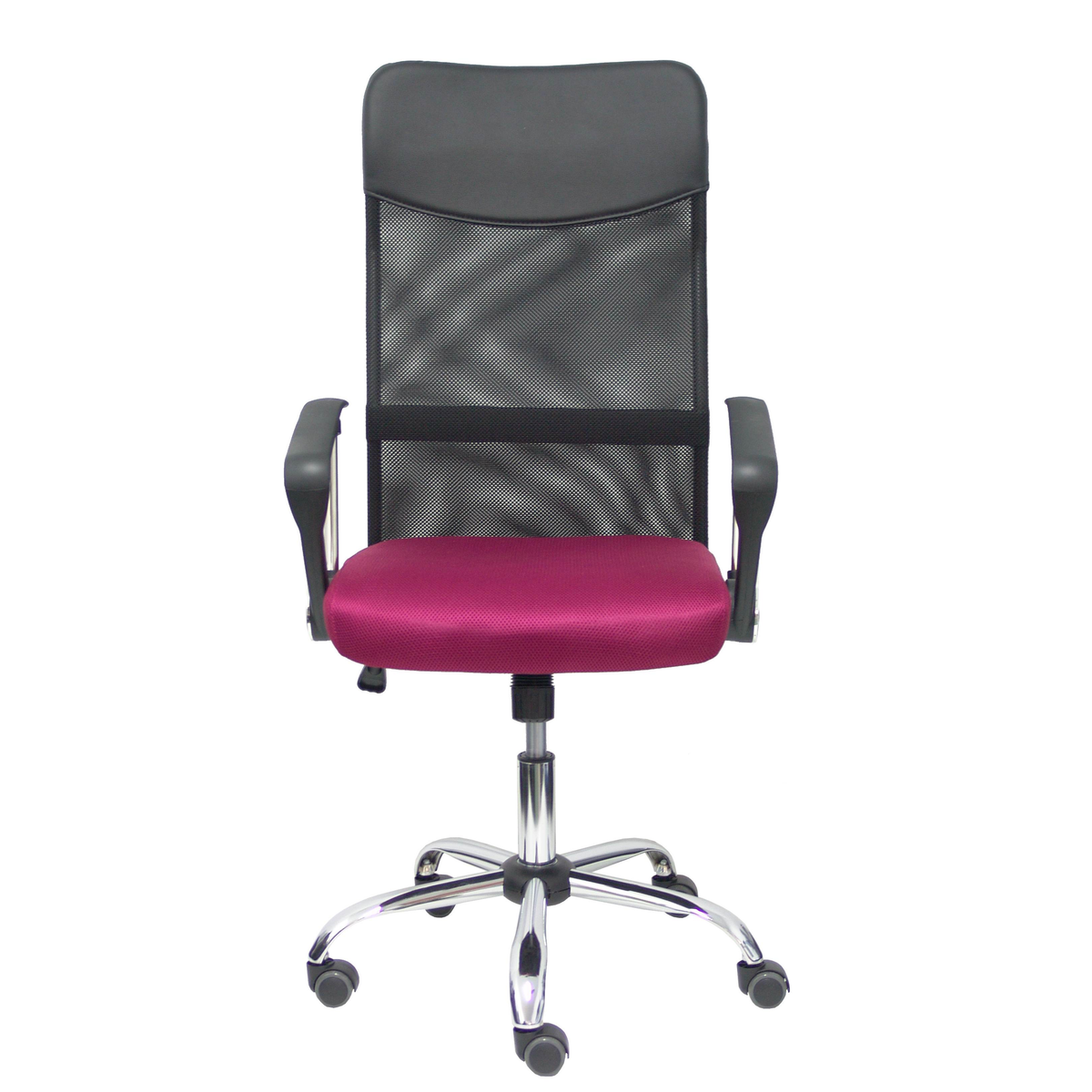 Silla de oficina Piqueras y Crespo Gontar Malla + Similpiel - Negro / Granate