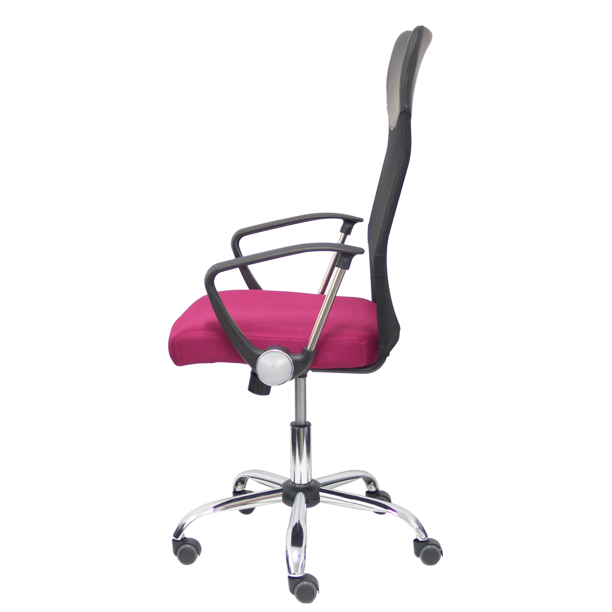 Silla de oficina Piqueras y Crespo Gontar Malla + Similpiel - Negro / Granate