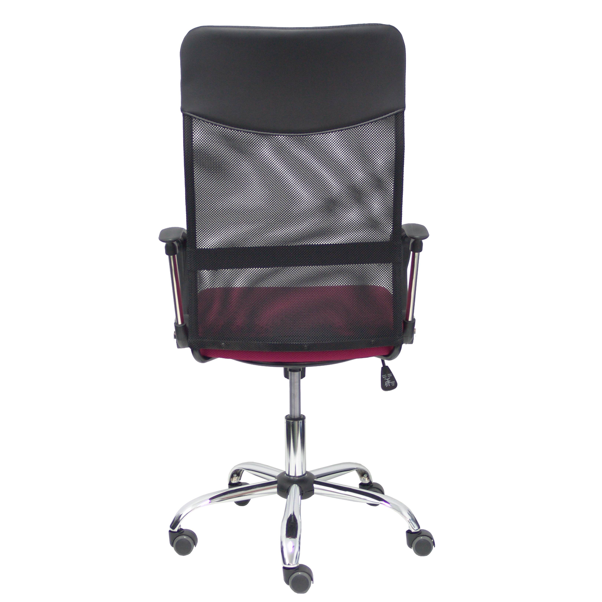 Silla de oficina Piqueras y Crespo Gontar Malla + Similpiel - Negro / Granate