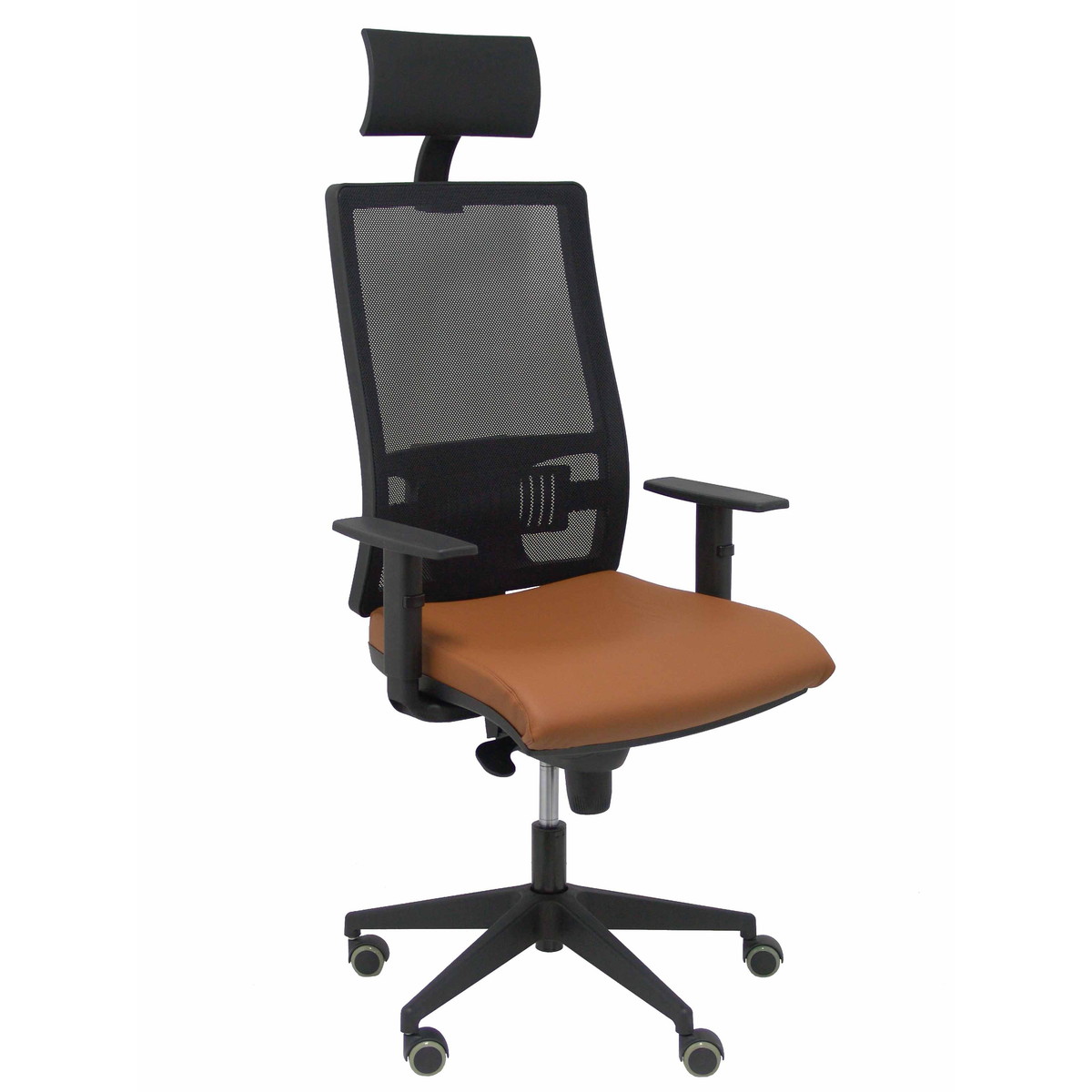 Silla de oficina Piqueras y Crespo Horna Piel + Malla - Marron