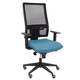 Silla de oficina Piqueras y Crespo Horna Bali + Malla - Brazos regulables - Azul Cielo