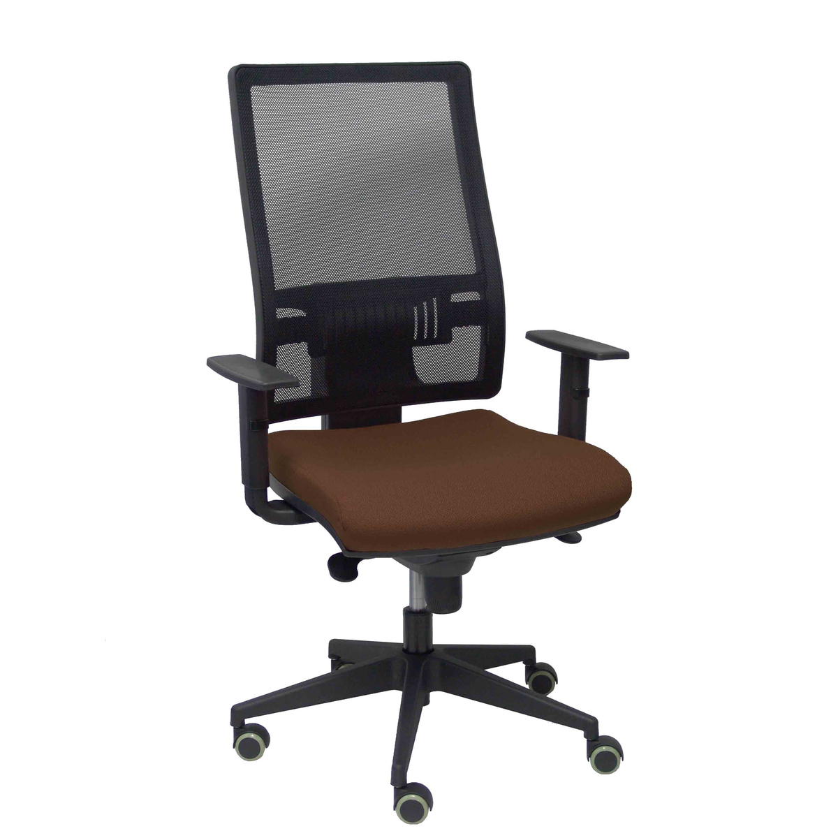 Silla de oficina Piqueras y Crespo Horna Bali + Malla - Brazos regulables - Marron Oscuro