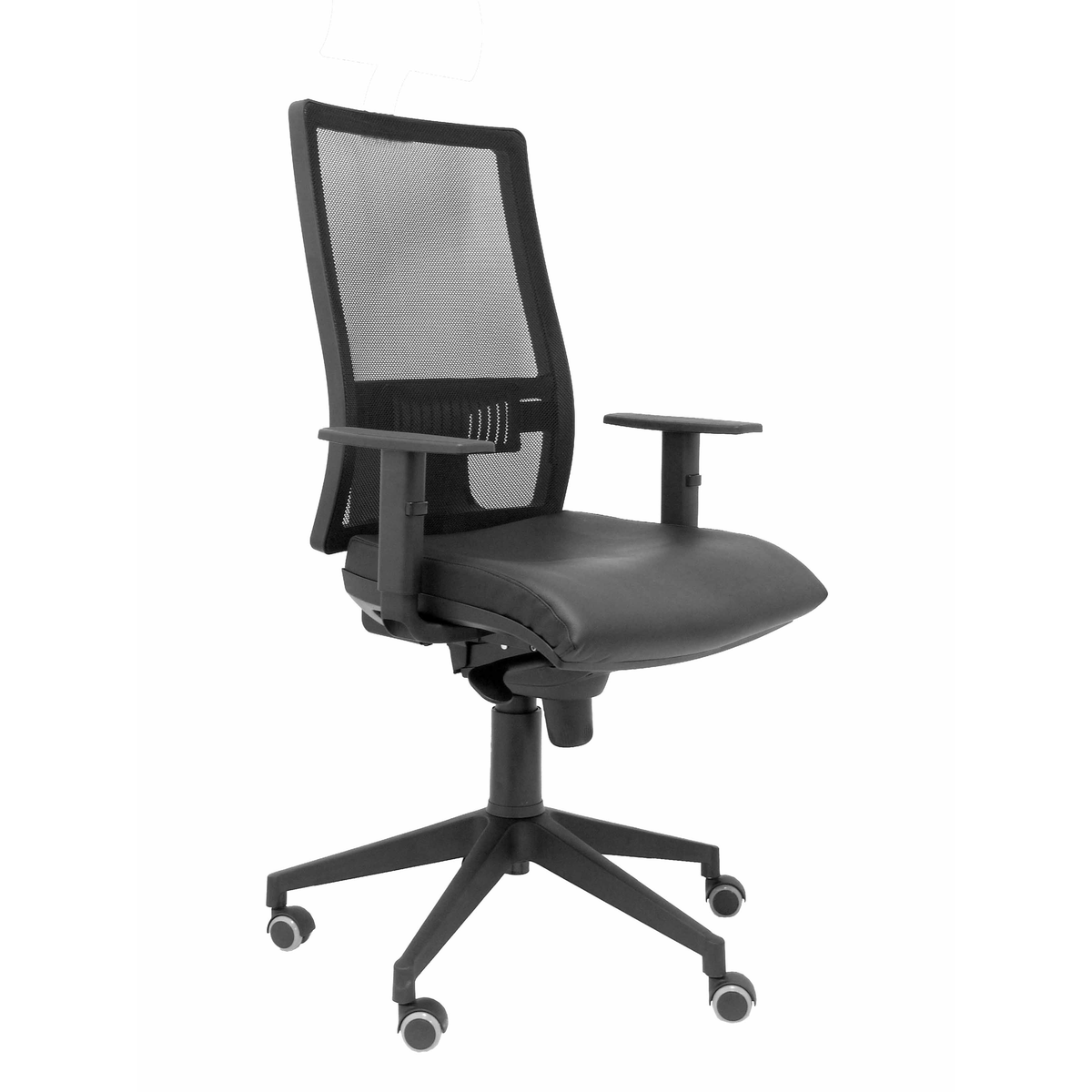 Silla de oficina Piqueras y Crespo Horna Similpiel + Malla - Cabecero - Negro