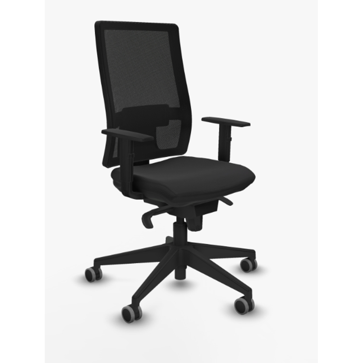 Silla de oficina Piqueras y Crespo Horna Similpiel - Sincro · Brazos 1D · Ruedas parquet · - Negro