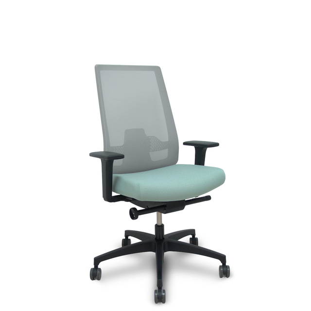 Silla de oficina Piqueras y Crespo Indeed Malla - Sincro con traslack · Brazos 2D - Gris / Verde