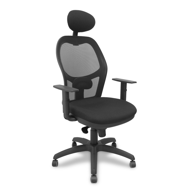 Silla de oficina Piqueras y Crespo Jorquera Malla + Bali - Ruedas parquet · Cabecero - Negro