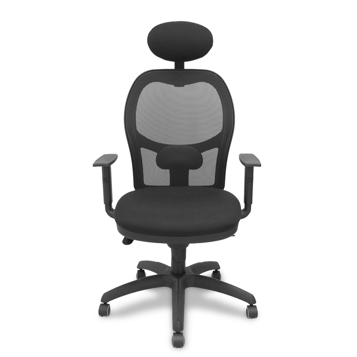 Silla de oficina Piqueras y Crespo Jorquera Malla + Bali - Ruedas parquet · Cabecero - Negro