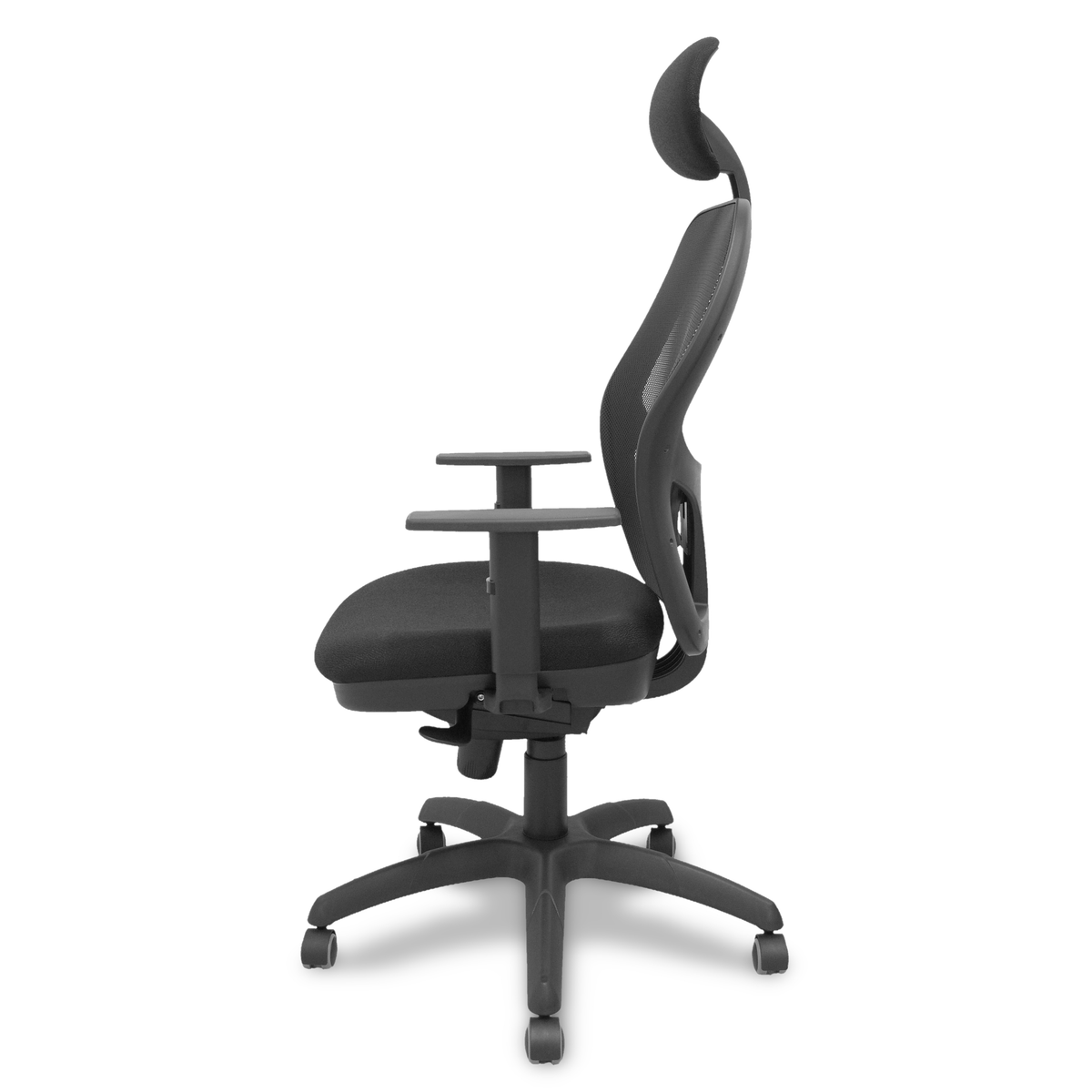 Silla de oficina Piqueras y Crespo Jorquera Malla + Bali - Ruedas parquet · Cabecero - Negro